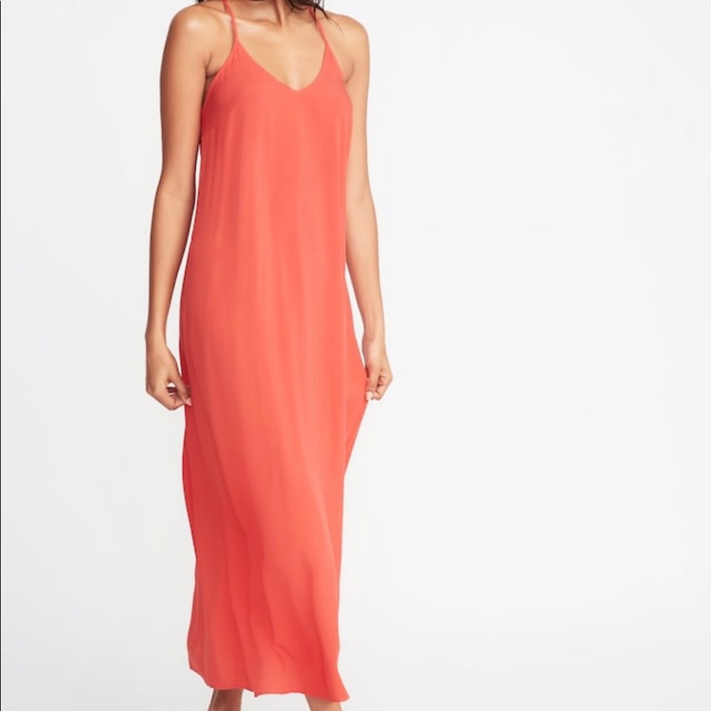 V-Neck Maxi Shift Dress